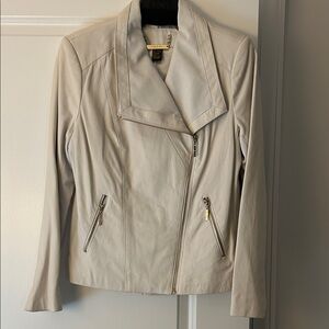 IMAN Women's Light Beige Leather Jacket